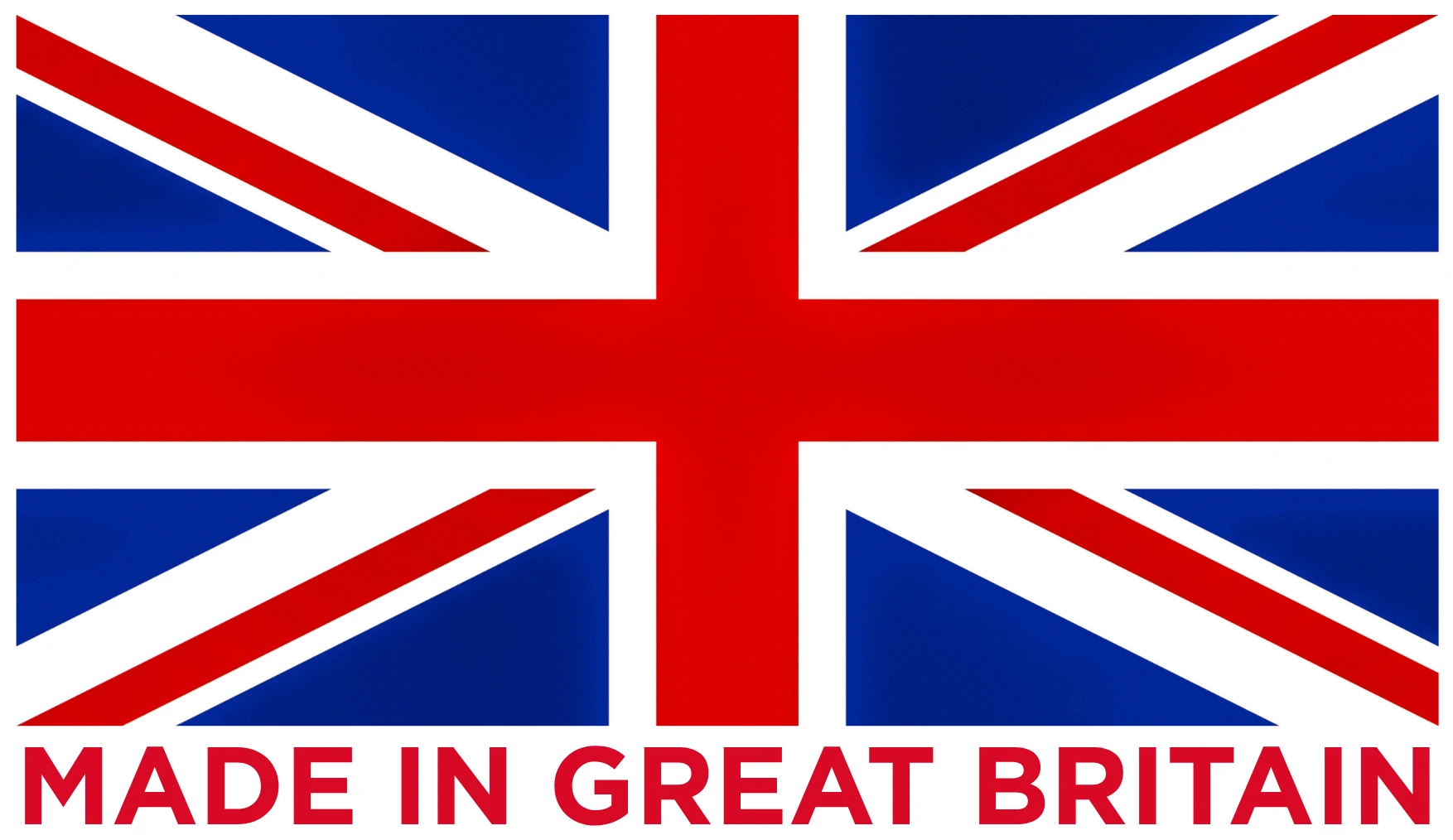 Made in Great Britain badge with Union Jack flag